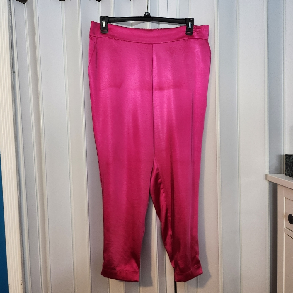 Barbie Pink Rachel Roy NWT Barbie Pink Hailey Satin Pants sz XL